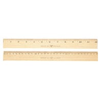 Westcott 10375 12 inch Flat Wood Ruler with Metal Edge - 1/16 inch Standard Scale