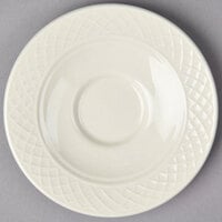 Homer Laughlin by Steelite International HL3557000 Gothic 5 5/8" Ivory (American White) China Saucer - 36/Case