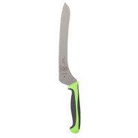 Mercer Culinary M23890GR Millennia Colors® 9 inch Offset Serrated Edge Bread / Sandwich Knife with Green Handle
