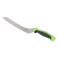 Mercer Culinary M23890GR Millennia Colors® 9" Offset Serrated Edge Bread / Sandwich Knife with Green Handle