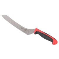 Mercer Culinary M23890RD Millennia Colors® 9" Offset Serrated Edge Bread / Sandwich Knife with Red Handle