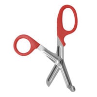 Westcott 10098 7 inch Stainless Steel Blunt Tip Office Snips with Red Bent Handle