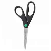 Westcott 15179 KleenEarth 8" Stainless Steel Pointed Tip Scissors with Black Straight Handle   - 2/Pack