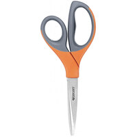 Westcott 41318 Elite 8 inch Stainless Steel Pointed Tip Shears with Orange / Gray Straight Handle