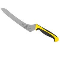 Mercer Culinary M23890YL Millennia Colors® 9" Offset Serrated Edge Bread / Sandwich Knife with Yellow Handle