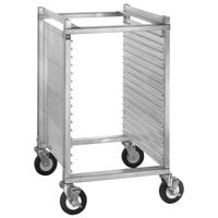 Cres Cor 282-1815 15 Pan End Load Half Height Aluminum Bun / Sheet Pan Rack / Mobile Work Station with Extruded Sidewalls - Assembled
