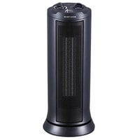 Alera ALEHECT17 7 3/8 inch x 7 3/8 inch x 17 3/8 inch Black Mini Tower Ceramic Heater - 1500W
