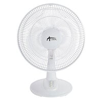 Alera ALEFAN122W 12 inch White Three Speed Oscillating Plastic Desk Fan