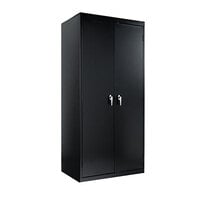 Alera ALECM7824BK 36 inch x 24 inch x 78 inch Black 2-Door Steel Storage Cabinet with Four Shelves