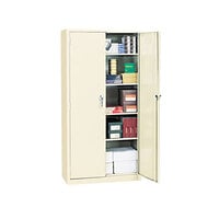 Alera ALECM7824PY 36 inch x 24 inch x 78 inch Putty 2-Door Steel Storage Cabinet with Four Shelves