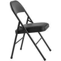 Alera ALEFC94VY10B Graphite Folding Chair with Padded Vinyl Seat - 4/Case
