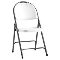 Alera ALEFR9402 Black Anthracite Folding Chair with White Molded Resin Back and Seat - 4/Case
