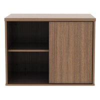 Alera ALELS593020WA Open Office Walnut Low Storage Cabinet / Credenza - 29 1/2" x 19 1/8" x 22 7/8"