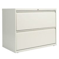 Alera ALELF3629LG Light Gray Two-Drawer Metal Lateral File Cabinet - 36" x 19 1/4" x 28 3/4"