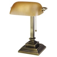 Alera ALELMP517AB Antique Brass Traditional Banker's Lamp