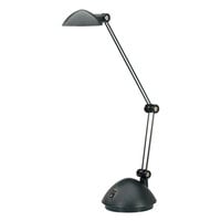 Alera ALELED912B 18 1/2 inch Black Twin-Arm LED Task Lamp with USB Port