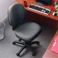 Alera ALEIN4819 Interval Black Leather Office Chair with Black Swivel Nylon Base