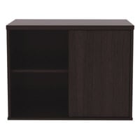 Alera ALELS593020ES Open Office Espresso Low Storage Cabinet / Credenza - 29 1/2" x 19 1/8" x 22 7/8"