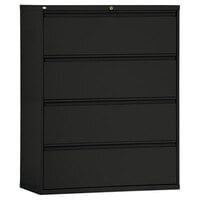 Alera ALEHLF4254BL Black Four-Drawer Metal Lateral File Cabinet - 42" x 19 1/4" x 53 1/4"