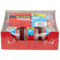 3M 142-6 Scotch® 2 inch x 22 Yards Heavy-Duty Packaging Tape with Dispenser - 6/Pack