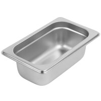 Choice 1/9 Size 2 1/2 inch Deep Anti-Jam Stainless Steel Steam Table / Hotel Pan - 24 Gauge