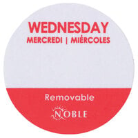 Noble Products Wednesday 1" Removable Day of the Week Label - 1000/Roll