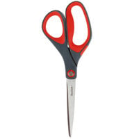 3M 1448 Scotch® 8" Stainless Steel Pointed Tip Precision Scissors with Red and Dark Gray Handle