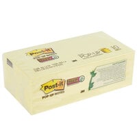 3M R330-10SSCY Post-It® 3" x 3" Canary Yellow 90 Sheet Super Sticky Fan-Folded Pop-Up Note Pad - 10/Pack