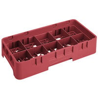 Cambro 10HS434416 Cranberry Camrack 10 Compartment 5 1/4 inch Half Size Glass Rack