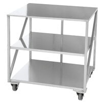 Doyon PIZ3B 35 inch x 30 3/4 inch Mobile Stainless Steel Equipment Stand with 2 Undershelves