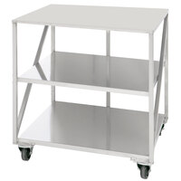 Doyon PIZ6B 47 inch x 35 inch Mobile Stainless Steel Equipment Stand with 2 Undershelves