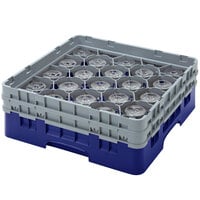 Cambro 20S1114186 Camrack 11 3/4 inch High Customizable Navy Blue 20 Compartment Glass Rack