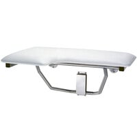 Bobrick B-517 White Right-Handed Folding Shower Seat with Padded Cushion