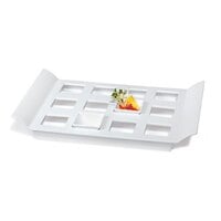 GET ML-292-W San Michele Collection 18" x 13" White Melamine Display Tray with Square Slots
