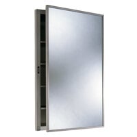 Bobrick B-398 Stainless Steel Recess Mounted Mirrored Medicine Cabinet with Satin Finish