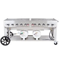 Crown Verity CCB-72-LP 72 inch Outdoor Club Grill with 2 Horizontal Propane Tanks