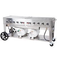Crown Verity CCB-72-LP 72 inch Outdoor Club Grill with 2 Horizontal Propane Tanks