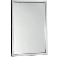 Bobrick B-2908 2436 24 inch x 36 inch Tempered Glass Mirror with Stainless Steel Welded Frame