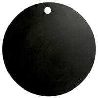 Elite Global Solutions ECO155R-B Eco Serving Boards 15 1/2 inch Black Round Melamine / Bamboo Flat Board with Finger Hole