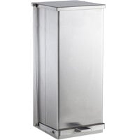 Bobrick B-221216 12 Gallon Stainless Steel Square Foot-Operated Waste Receptacle