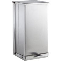 Bobrick B-220816 8 Gallon Stainless Steel Rectangular Foot-Operated Waste Receptacle