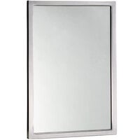 Bobrick B-290 2448 24 inch x 48 inch Wall-Mounted Mirror with Stainless Steel Welded Frame