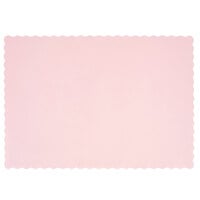 Hoffmaster 310558 10" x 14" Pink Colored Paper Placemat with Scalloped Edge - 1000/Case