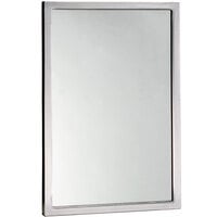 Bobrick B-290 2460 24 inch x 60 inch Wall-Mounted Mirror with Stainless Steel Welded Frame