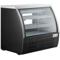 Avantco DLC47-HC-B 47 inch Black Curved Glass Refrigerated Deli Case