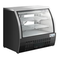 Avantco DLC47-HC-B 47 inch Black Curved Glass Refrigerated Deli Case