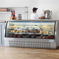 Avantco DLC82-HC-S 82 inch Stainless Steel Curved Glass Refrigerated Deli Case