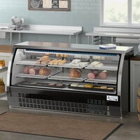 Avantco DLC82-HC-B 82 inch Black Curved Glass Refrigerated Deli Case