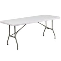 Flash Furniture DAD-YCZ-183B-GW-GG 30" x 72" Granite White Heavy-Duty Molded Plastic Folding Table