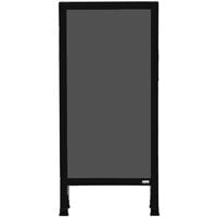 Aarco BA-35SS 42" x 18" Black Aluminum A-Frame Sign Board with Slate Gray Write-On Porcelain Chalk Board